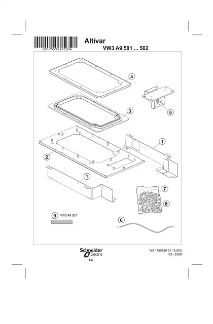 schneider施耐德Instruction sheet - flush mounting kit - VW3A9501_ 502